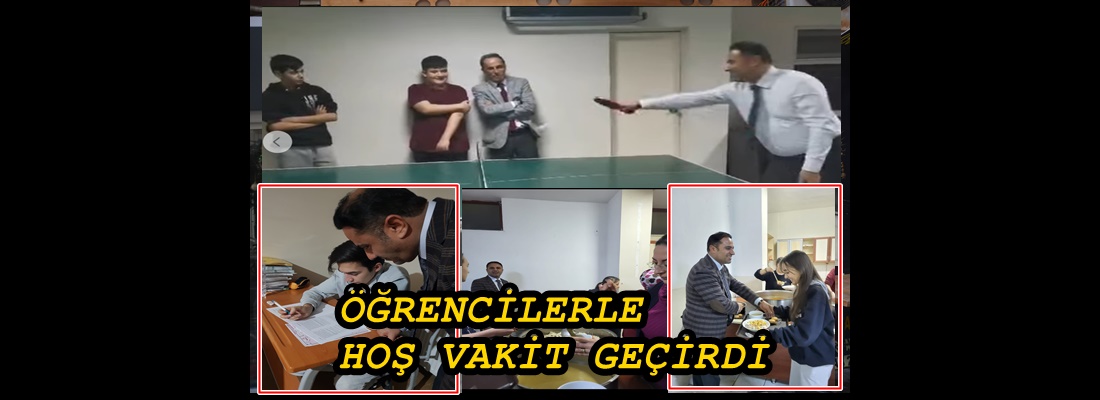 ÖĞRENCİLERLE MASA TENİSİ OYNADI.. YEMEK DAĞITTI