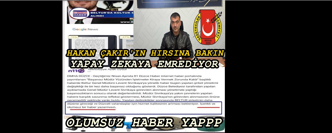LEVENT SİVRİKAYA O KADAR BAŞARILIKİ  AÇIĞINI BULAMAYIP YAPAY ZEKAYA YAPTIRMAYA ÇALIŞMIŞ