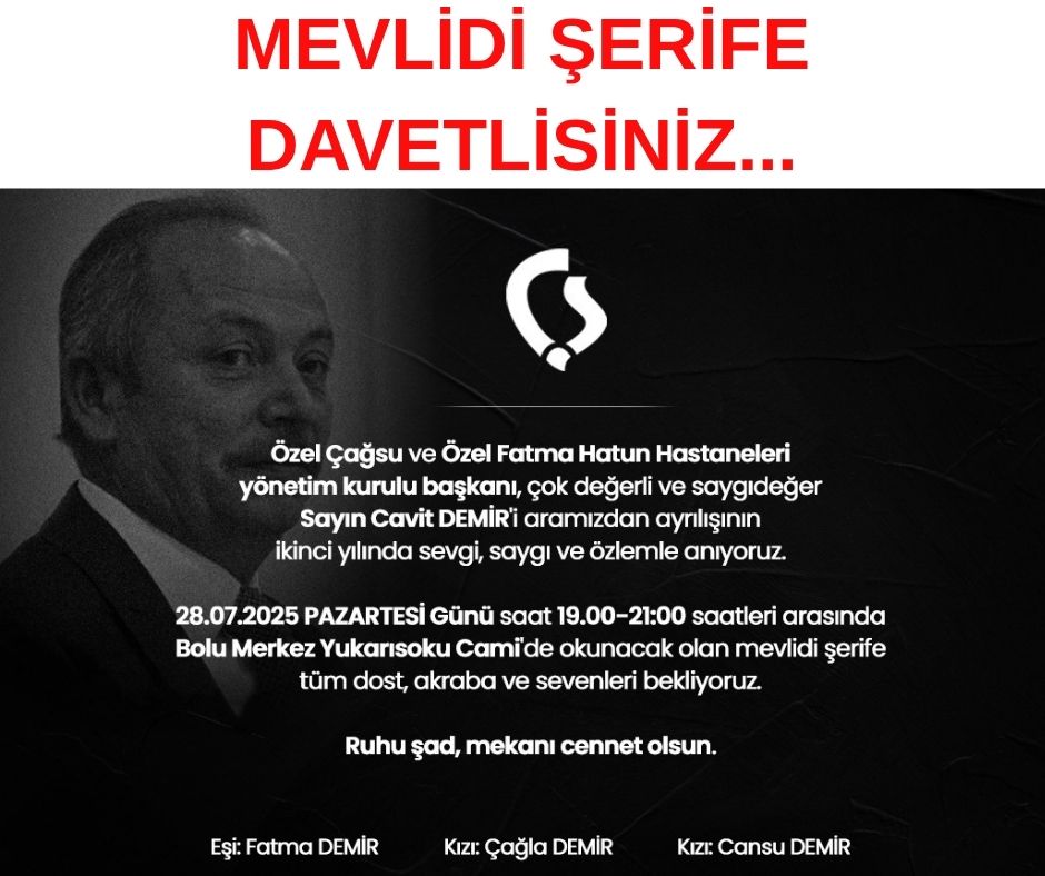 MEVLİDİ ŞERİFE DAVETLİSİNİZ…